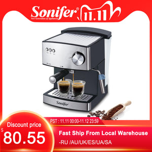 1.6L Electric Espresso Coffee Machine Coffee Grinder 15 Bar Express Electric Foam Coffee Maker Kitchen Appliances 220V Sonifer