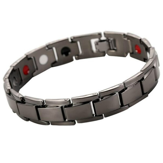 Magnetic Bracelets For Women Weight Loss Round Black Stone Therapy magnet Bracelet Men Health Bracelet Care Hematite Stretch