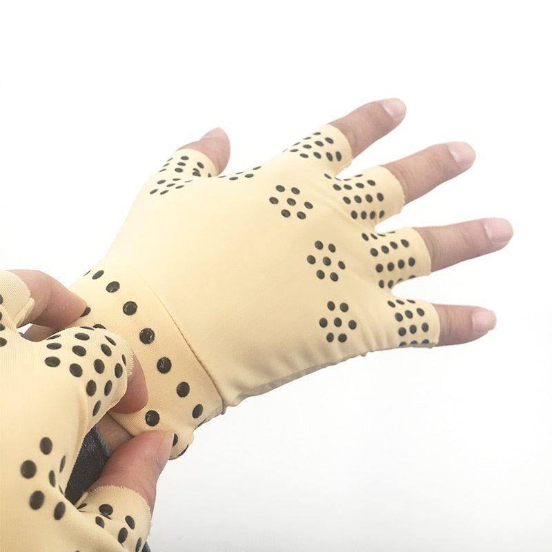 1 Pair Magnetic Therapy Anti Arthritis Hands Gloves Copper Therapy Compression Copper Gloves Ache Pain Relief Health Care Tools