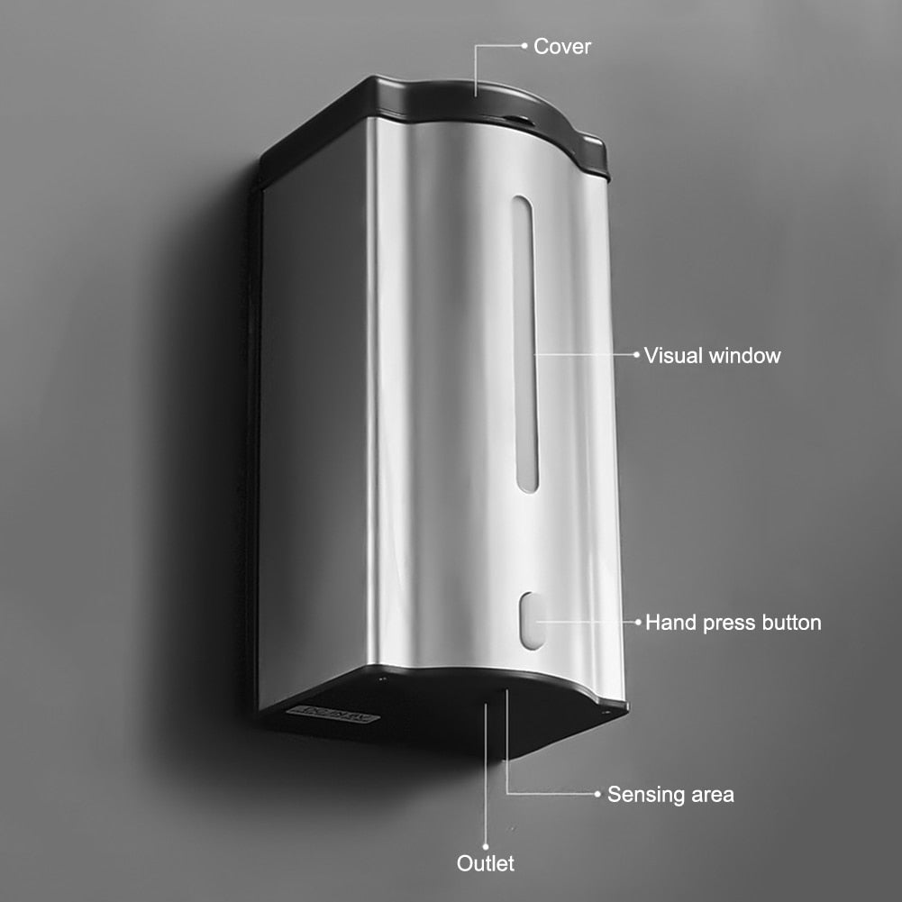 600ML Touch-Free Hand Sanitizer Dispenser Liquid Soap Hygiene Sprayer Automatic Sensor Induction Disinfection Machine