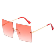 Load image into Gallery viewer, Trendy Oversized Square Sunglasses Women Personlity Fashion Sexy Red Brown Tinted Color Lens UV400 Retro Ladies Sun Glasses
