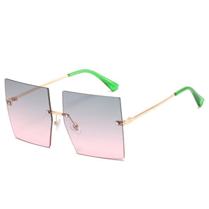 Trendy Oversized Square Sunglasses Women Personlity Fashion Sexy Red Brown Tinted Color Lens UV400 Retro Ladies Sun Glasses