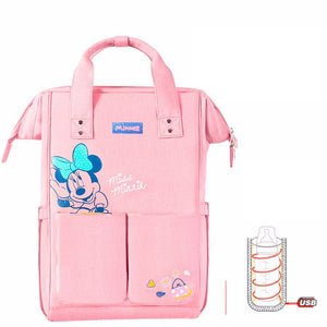 Disney Baby Diaper Bags Large Capacity Baby Stroller Insulated Bag Travel Organizer Baby Bag Set Lightweight Diaper Bag Backpack