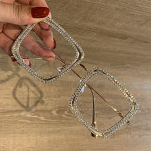 Load image into Gallery viewer, Fashion Transparent square sunglasses metal frame Women overize glasses Men Eyeglasses Frame nerd plain glasses clear shades

