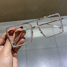 Load image into Gallery viewer, Fashion Transparent square sunglasses metal frame Women overize glasses Men Eyeglasses Frame nerd plain glasses clear shades
