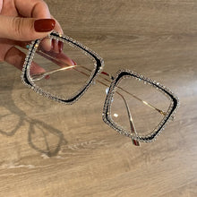 Load image into Gallery viewer, Fashion Transparent square sunglasses metal frame Women overize glasses Men Eyeglasses Frame nerd plain glasses clear shades
