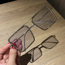 Load image into Gallery viewer, Fashion Transparent square sunglasses metal frame Women overize glasses Men Eyeglasses Frame nerd plain glasses clear shades
