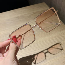 Load image into Gallery viewer, Fashion Transparent square sunglasses metal frame Women overize glasses Men Eyeglasses Frame nerd plain glasses clear shades
