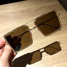 Load image into Gallery viewer, Fashion Transparent square sunglasses metal frame Women overize glasses Men Eyeglasses Frame nerd plain glasses clear shades
