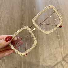 Load image into Gallery viewer, Fashion Transparent square sunglasses metal frame Women overize glasses Men Eyeglasses Frame nerd plain glasses clear shades
