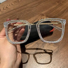 Load image into Gallery viewer, Fashion Transparent square sunglasses metal frame Women overize glasses Men Eyeglasses Frame nerd plain glasses clear shades
