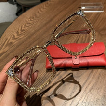Load image into Gallery viewer, Fashion Transparent square sunglasses metal frame Women overize glasses Men Eyeglasses Frame nerd plain glasses clear shades

