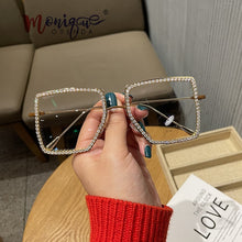 Load image into Gallery viewer, Fashion Transparent square sunglasses metal frame Women overize glasses Men Eyeglasses Frame nerd plain glasses clear shades
