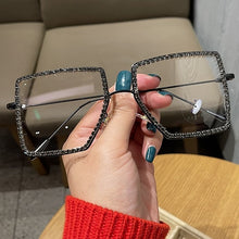 Load image into Gallery viewer, Fashion Transparent square sunglasses metal frame Women overize glasses Men Eyeglasses Frame nerd plain glasses clear shades
