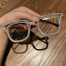 Load image into Gallery viewer, Myopia Hyperopia Women Sunglasses Vintage clear lens glasses ladies luxury rhinestone eyeglasses men optical Shades
