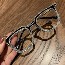 Load image into Gallery viewer, Myopia Hyperopia Women Sunglasses Vintage clear lens glasses ladies luxury rhinestone eyeglasses men optical Shades
