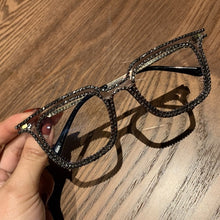 Load image into Gallery viewer, Myopia Hyperopia Women Sunglasses Vintage clear lens glasses ladies luxury rhinestone eyeglasses men optical Shades
