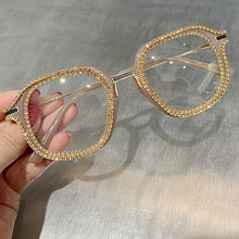 Load image into Gallery viewer, Myopia Hyperopia Women Sunglasses Vintage clear lens glasses ladies luxury rhinestone eyeglasses men optical Shades
