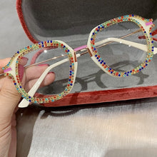 Load image into Gallery viewer, Myopia Hyperopia Women Sunglasses Vintage clear lens glasses ladies luxury rhinestone eyeglasses men optical Shades
