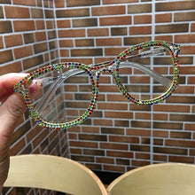Load image into Gallery viewer, Myopia Hyperopia Women Sunglasses Vintage clear lens glasses ladies luxury rhinestone eyeglasses men optical Shades
