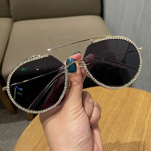 Myopia Hyperopia Women Sunglasses Vintage clear lens glasses ladies luxury rhinestone eyeglasses men optical Shades