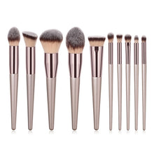 Load image into Gallery viewer, 4/10pcs Champagne makeup brushes set for cosmetic foundation powder blush eyeshadow kabuki blending make up brush beauty tool
