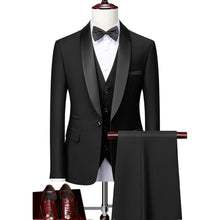Load image into Gallery viewer, Men Skinny 3 Pieces Set Formal Slim Fit Tuxedo Prom Suit / Male Groom Wedding Blazers High Quality Dress Jacket Coat Pants Vest
