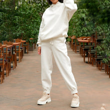 Load image into Gallery viewer, Women Elegant Solid Sets For Women Warm Hoodie Sweatshirts And Long Pant Fashion Two Piece Sets Ladies
