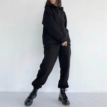 Load image into Gallery viewer, Women Elegant Solid Sets For Women Warm Hoodie Sweatshirts And Long Pant Fashion Two Piece Sets Ladies
