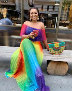 Print African Dresses for Women Vetement Femme 2021 Summer Long Dress African Clothes Fashion Dashiki Africa Dress for lady