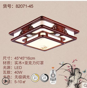 Chinese style living room  rectangular Chinese style ceiling lamp bedroom  solid wood  antique study room lamp