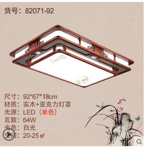 Chinese style living room  rectangular Chinese style ceiling lamp bedroom  solid wood  antique study room lamp