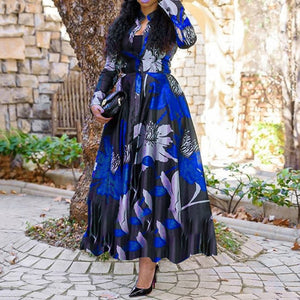 MD 2021 New African Print Dresses For Women Plus Size 3XL 4XL Long Dress Ankara Dashiki Elegant Lady Boho Robe Party Clothes