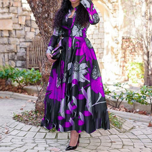 MD 2021 New African Print Dresses For Women Plus Size 3XL 4XL Long Dress Ankara Dashiki Elegant Lady Boho Robe Party Clothes