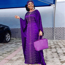 Load image into Gallery viewer, New african dresses for women dashiki vetement femme 2021 robe africaine bazin riche ankara plus size dress african head scarf
