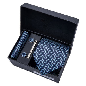 Gold Men Tie Paisley Silk Tie Pocket Square Gift Box Set Barry.Wang Luxury Designer Neck Tie For Men Male Gravat BB-5150