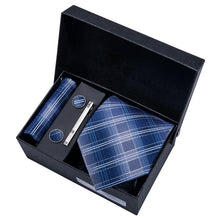 Load image into Gallery viewer, Gold Men Tie Paisley Silk Tie Pocket Square Gift Box Set Barry.Wang Luxury Designer Neck Tie For Men Male Gravat BB-5150
