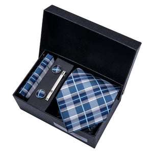 Gold Men Tie Paisley Silk Tie Pocket Square Gift Box Set Barry.Wang Luxury Designer Neck Tie For Men Male Gravat BB-5150