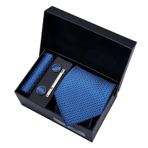 Gold Men Tie Paisley Silk Tie Pocket Square Gift Box Set Barry.Wang Luxury Designer Neck Tie For Men Male Gravat BB-5150
