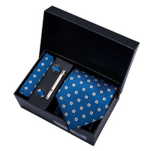 Load image into Gallery viewer, Gold Men Tie Paisley Silk Tie Pocket Square Gift Box Set Barry.Wang Luxury Designer Neck Tie For Men Male Gravat BB-5150
