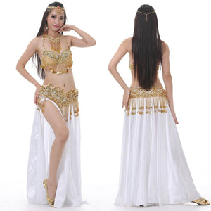 2021 New Performance Dancewear Bellydance Clothes Outfit C/D Cup Split Skirt Professional Women Egyptian Belly Dance Costume Set