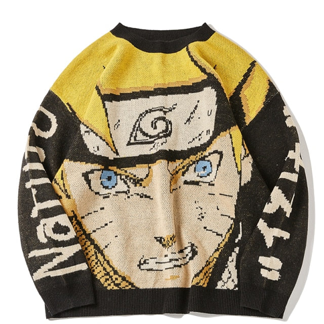 Harajuku Anime Sweater Men Oversize Pullover Hip Hop Streetwear 2020 Autumn New O-neck Mens Clothes Man Sweaters Women
