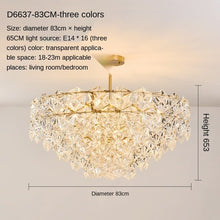 Load image into Gallery viewer, Post-Modern Living Room Chandelier Bedroom Study Dining-Room Lamp Nordic Simple Crystal Lamps Luxury Elegant Wedding Room
