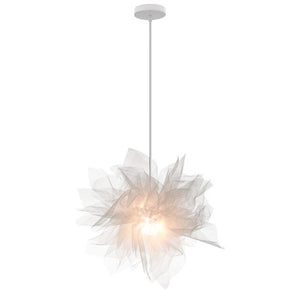 Modern Fluffy Pendant Light Elegant Mesh Lampshade Droplight Lighting Bedroom Study Room Decoration Creative Hanging Lamp 220V