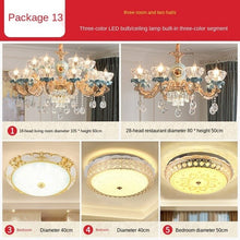 Load image into Gallery viewer, French Crystal Chandelier European Style Lamp in the Living Room Elegant Luxury Lamp Package Villa Master Bedroom
