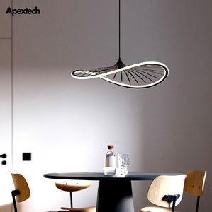 Elegant Hat LED Pendant Light Nordic Indoor Deco Ceiling Hanging Light Dining Room Pendant Lamp Coffee Bar Restaurant Luminaires
