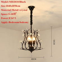 Load image into Gallery viewer, Modern Black Gold arming Hanging Pendant Lights Creative Iron Lamp Elegant Hanger for home indoor Lighting new year Decorations
