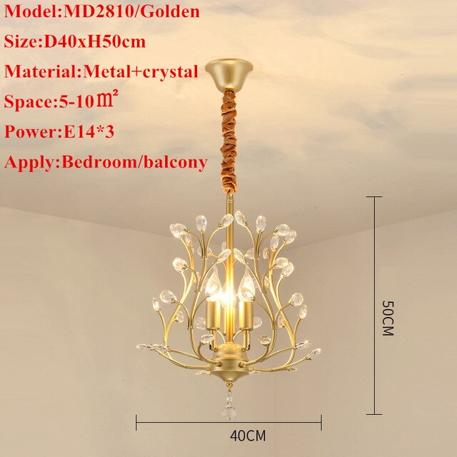 Modern Black Gold arming Hanging Pendant Lights Creative Iron Lamp Elegant Hanger for home indoor Lighting new year Decorations