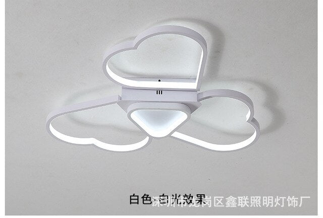 Nordic Modern Dinning Room Study Lamp Creative Simple Warm Heart Shaped Lighting Elegant LED Decorate Bedroom Ceiling Light