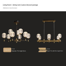 Load image into Gallery viewer, All-Copper Light Luxury Living Room Chandelier Post-Modern Simple Elegant Home Dining-Room Lamp High-End Nordic Lamps
